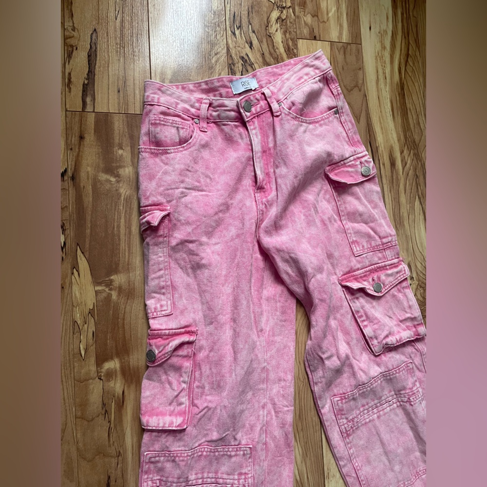 Pistols Bobbie Rise Pink Cargo Pants junior size 7 - Picture 2 of 9